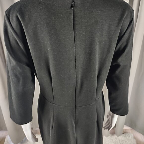 Old Navy Women Black 3/4 Sleeve Knee Length Sweatshirt Cotton Blend Dress Size L - Picture 4 of 14